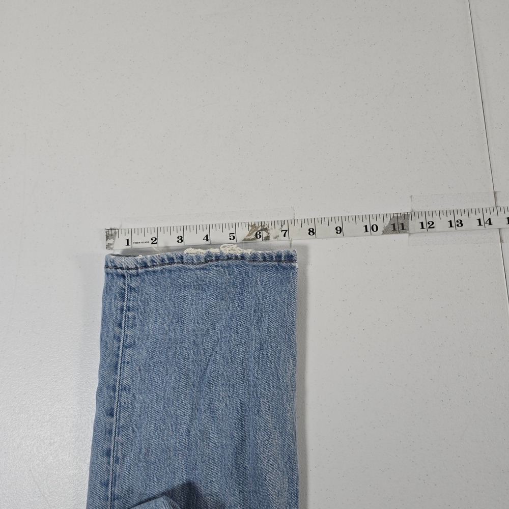 Abercrombie Fitch 90s Straight Ultra High Rise Light Wash Distressed Jeans 27 4R - Picture 5 of 8